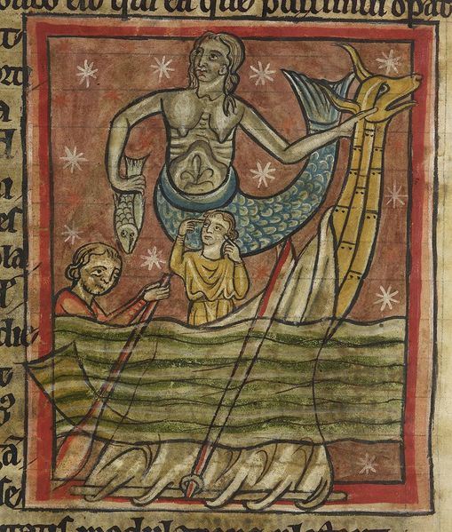 File:Siren enchants sailors - Bestiary (1230-1240), f.47v - BL Harley MS 4751.jpg